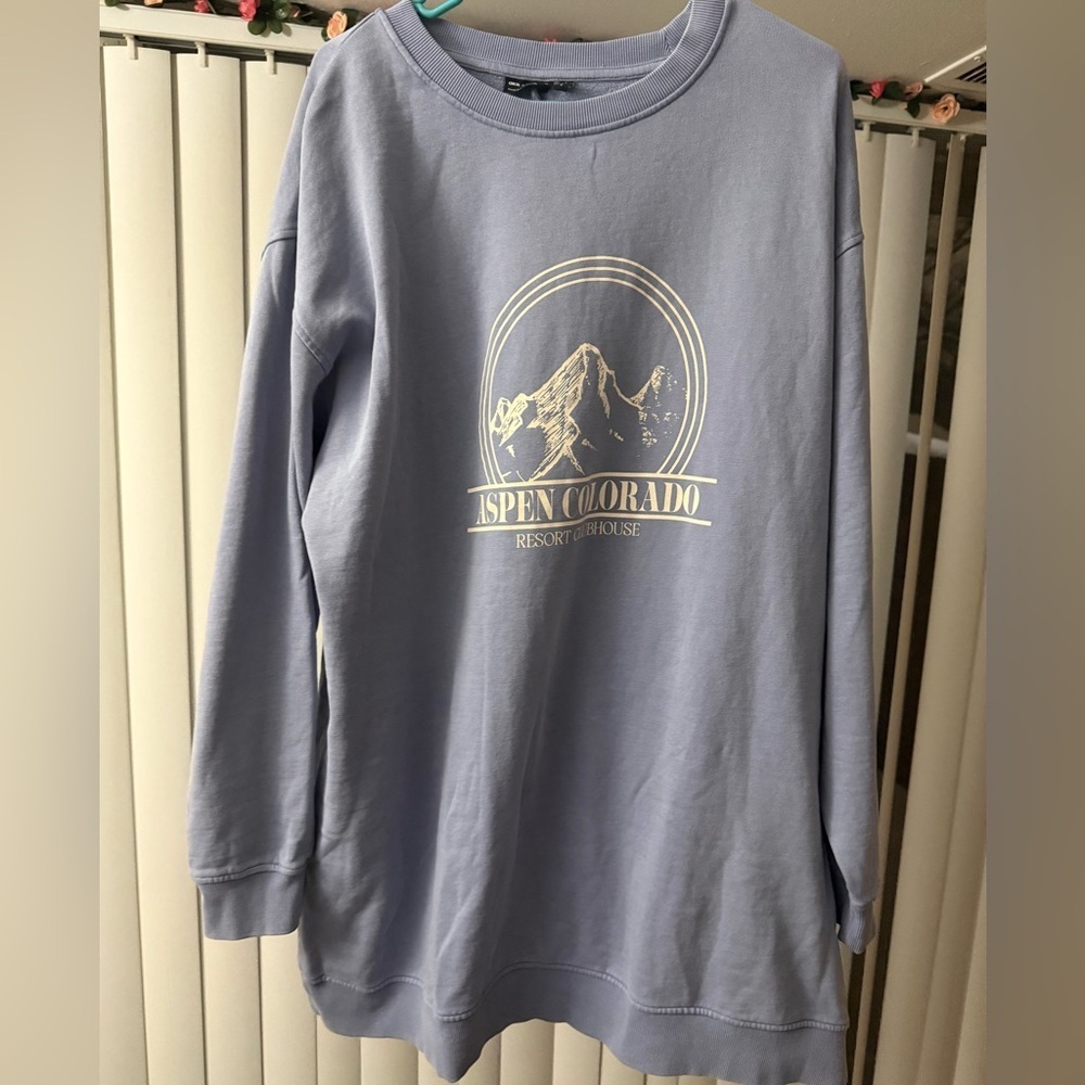 ASOS Design Purple Aspen Colorado Oversized Crewneck Size 14 Large